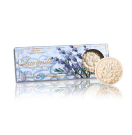 Estuche de 3 Jabones Redondo, con aroma a lavanda